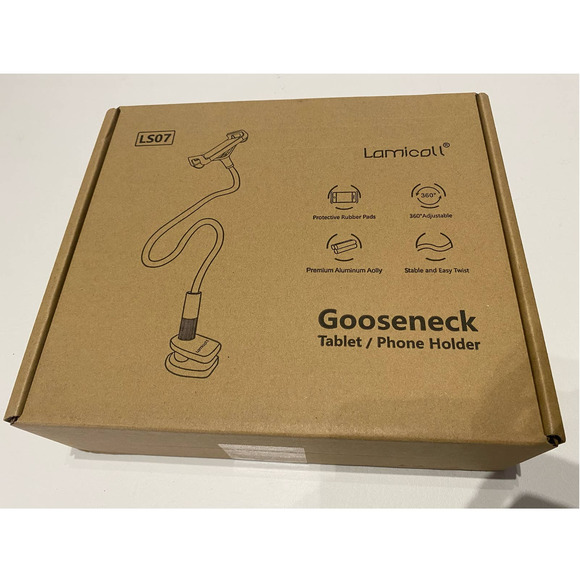 Lamicoll LS07 Gooseneck Phone Holder Mount Flexible Posable Adjustble Arm Black - Picture 1 of 2